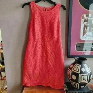 BRAND NEW J CREW Lined  Coral Lace Women's Dress Size 4 Sleeveless Cocktail